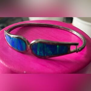 Silver 925 Bracelet with Blue Inlay